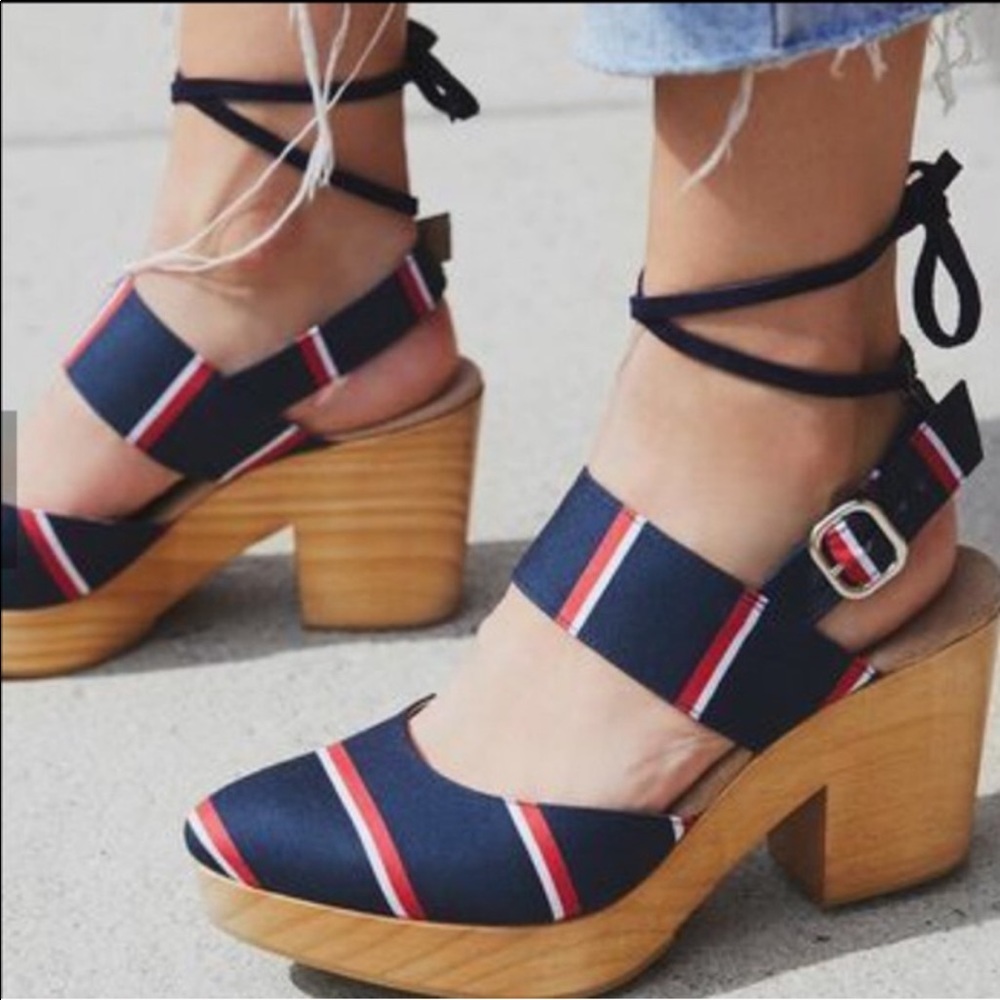 Free People Ankle Wrap Clog 38